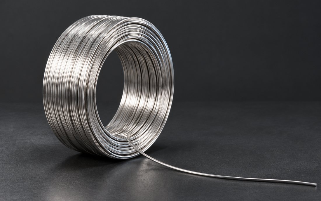 Coil of bright drawn nickel alloy wire